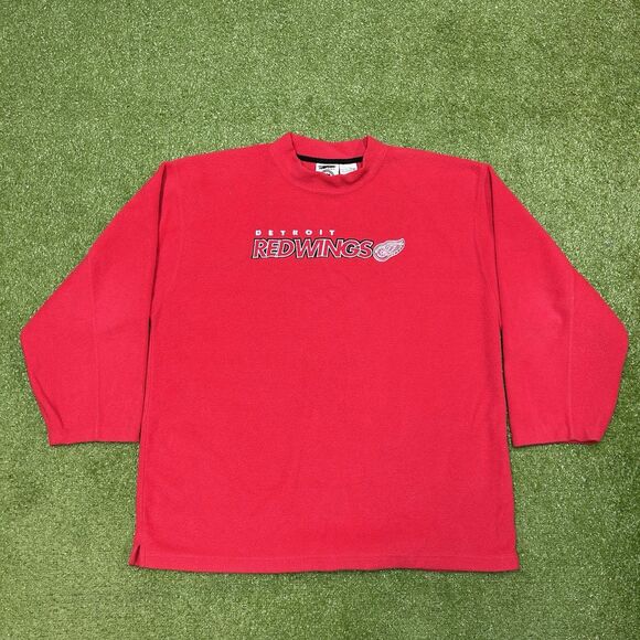 Vintage Detroit Red Wings Sweatshirt Mens XL Red Fleece Crew Neck Long Sleeve - Picture 1 of 8